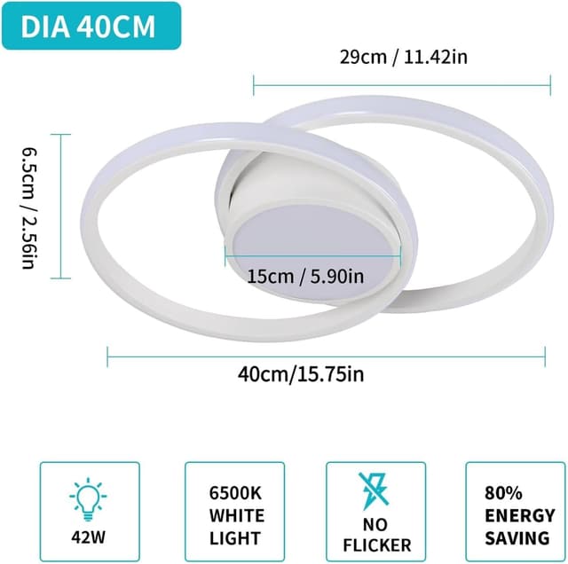 Detalle 2 de Comely Plafón LED 42W Blanco Frío para Cocina y Sala
