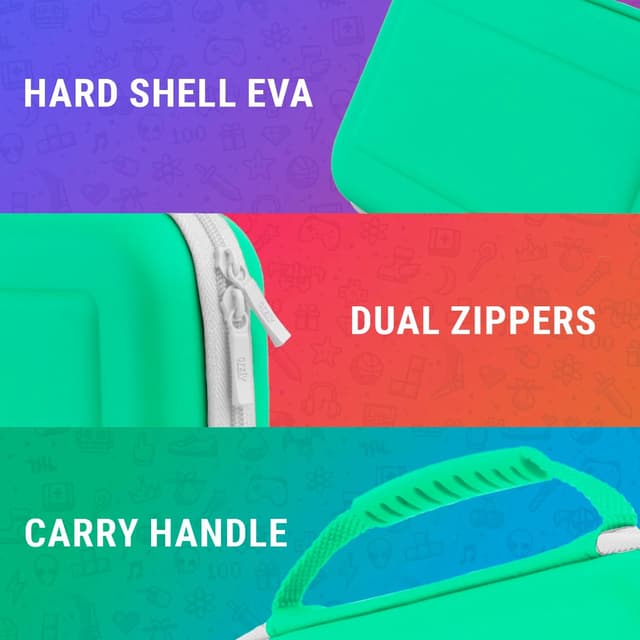 Detalle de Orzly Tragetasche für Nintendo Switch OLED – Hülle mit Zubehör- & Spiele-Ablagefach, Geschenkverpackung