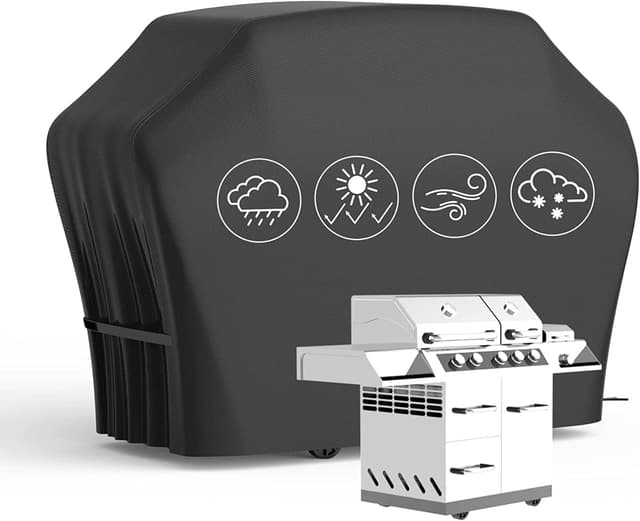 Detalle de Waterproof Heavy Duty Large BBQ Cover (170 x 61 x 117cm) – Oxford cloth, dust-proof outdoor grill protection