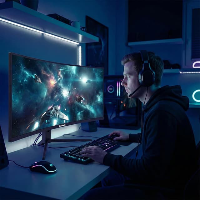Thumbnail 6 de Gawfolk 49 Zoll Curved Gaming Monitor mit 240 Hz, Dual QHD (5120x1440) und 32:9 Ultra-Wide – 1500R, PBP/PIP, VA