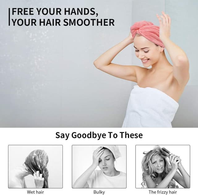 Detalle de ACWOO Handtuch Haarturban (3er-Set) – Turban-Handtuch aus Mikrofaser mit Knopf für langes Haar