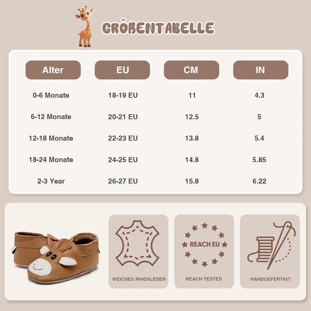 Thumbnail 6 de IceUnicorn Krabbelschuhe Leder Baby Lauflernschuhe