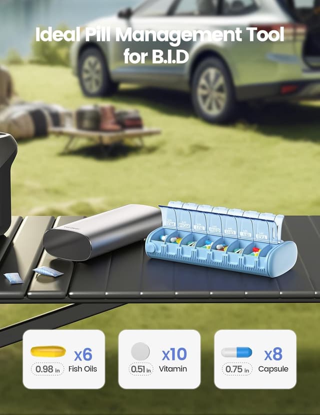 Thumbnail 5 de VAYDEER Large Pill Organiser 14 Compartments