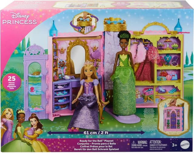 Thumbnail 5 de Mattel Disney Princess HXC20 set de armario portátil, 25 accesorios
