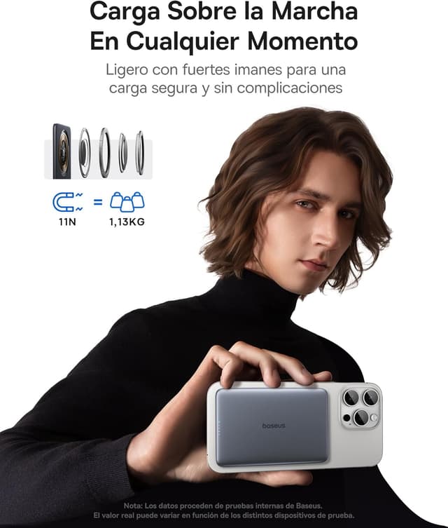 Detalle 1 de Baseus Picogo AM41 Power Bank ⚡ 5000mAh, MagSafe, PD 20W, Portátil