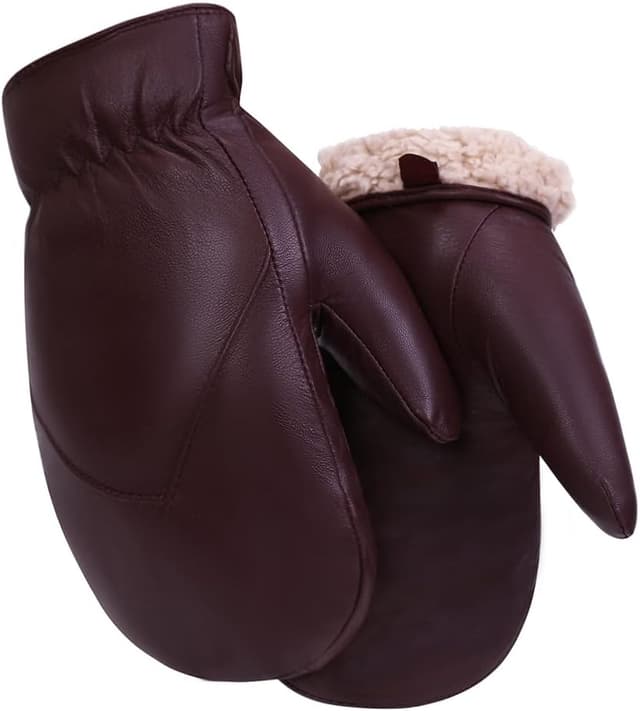 Thumbnail 3 de MGGMOKAY Moufle d'hiver cuir cachemire