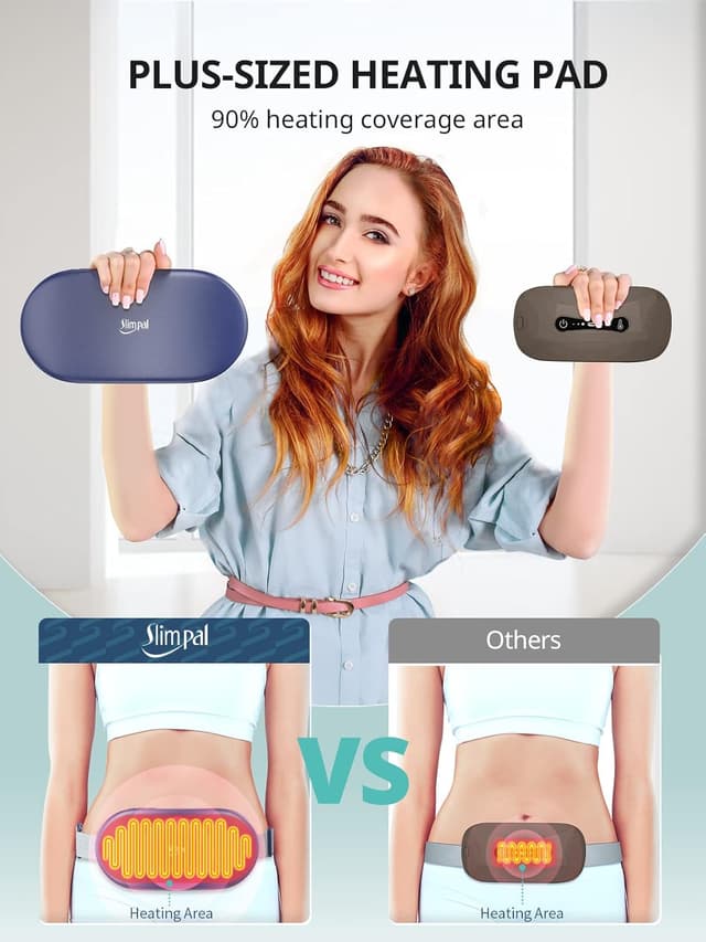 Detalle de Slimpal Plus-Sized Electric Cordless Heating Pad (Light Pink) — extra-large heat support