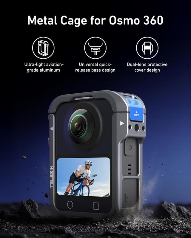 Detalle 2 de TELESIN Osmo 360 Kamerakäfig mit 1/4-Gewinde