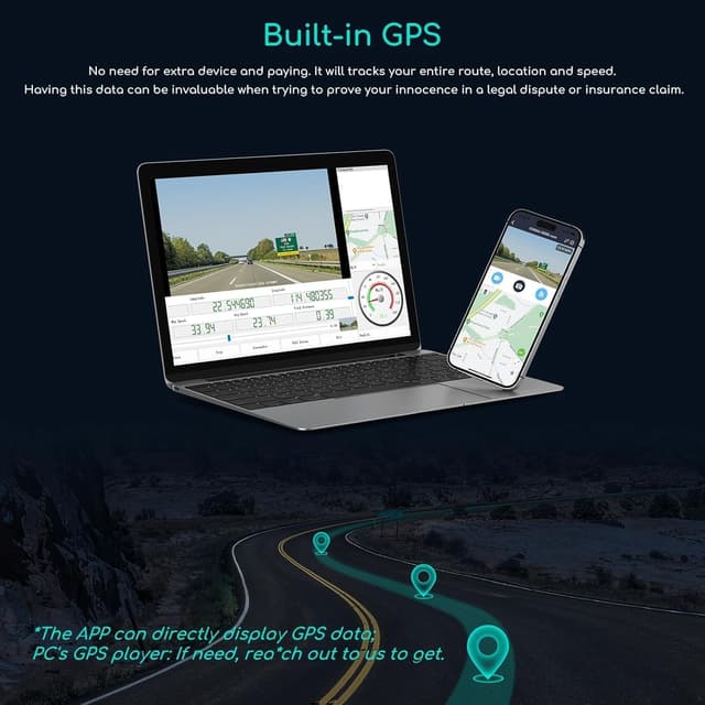 Thumbnail 5 de COOAU D30S 4K Dash Cam with GPS