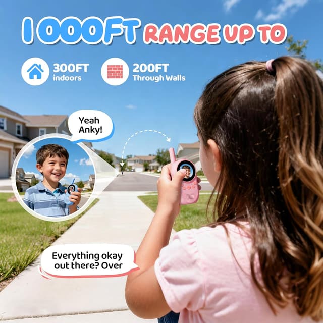Thumbnail 2 de HEWEIMEI Video Walkie Talkie Kinder 300 m
