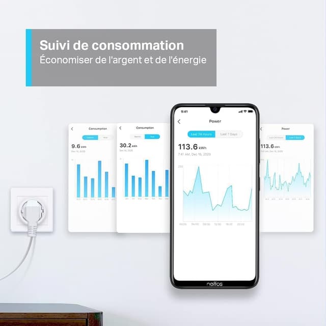 Detalle de Tapo P115 Prise connectée 16A pour chauffage