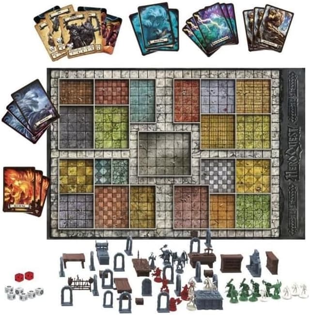 Detalle 2 de HeroQuest Avalon Hill – Jeu de société coopératif d’aventures façon donjon (2 à 5 joueurs) noir/argenté