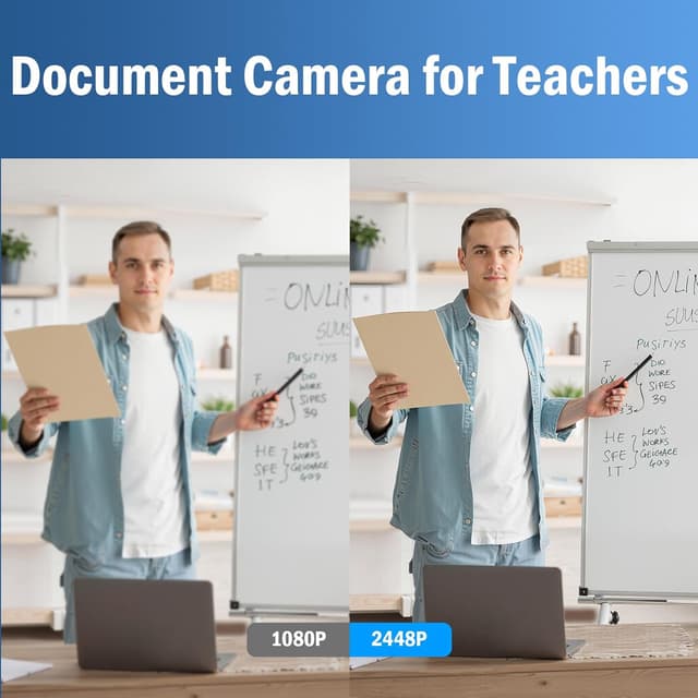Detalle de Gawervan 8MP USB Document Camera for Teaching & Classroom