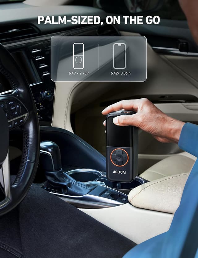 Detalle 2 de AstroAI Elektrische Luftpumpe Fahrrad 10,3 BAR