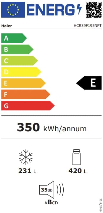 Thumbnail 9 de Haier HCR39F19ENPT Kühlgefrierkombination 39