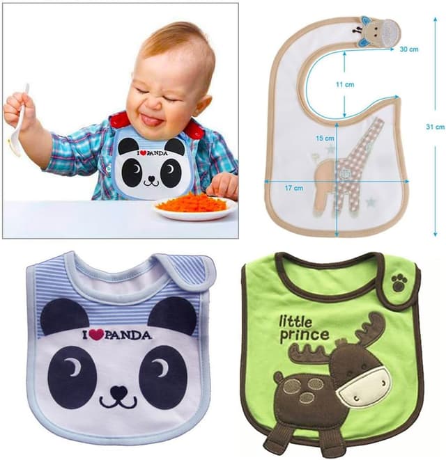 Thumbnail 3 de SLOSH 11 bavaglini neonato impermeabili con dentizione (3 strati)