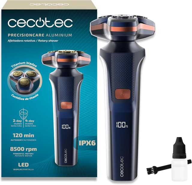 Thumbnail 1 de Cecotec Afeitadora Rotativa PrecisionCare Aluminium Pro — autonomía 80 min