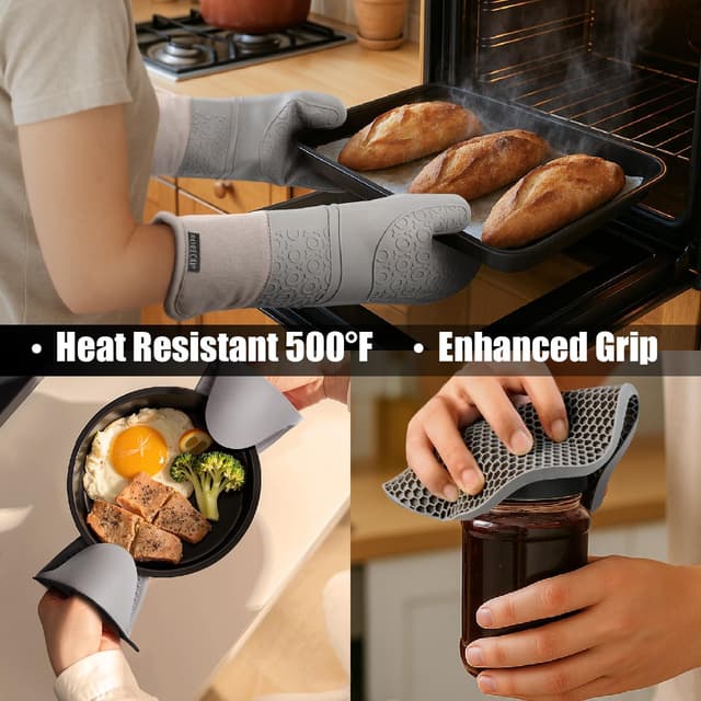 Thumbnail 5 de Rorecay 15-inch Silicone Oven Mitts Set