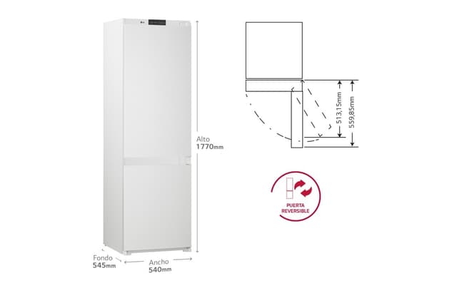 Detalle 2 de LG GNM12VWHN frigorífico combinable 1,77 m