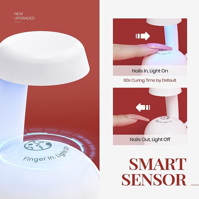 Detalle de beetles Gel Polish Beetles Mini UV-Lampe für Gelnägel – tragbares UV/LED-Licht mit Sensor