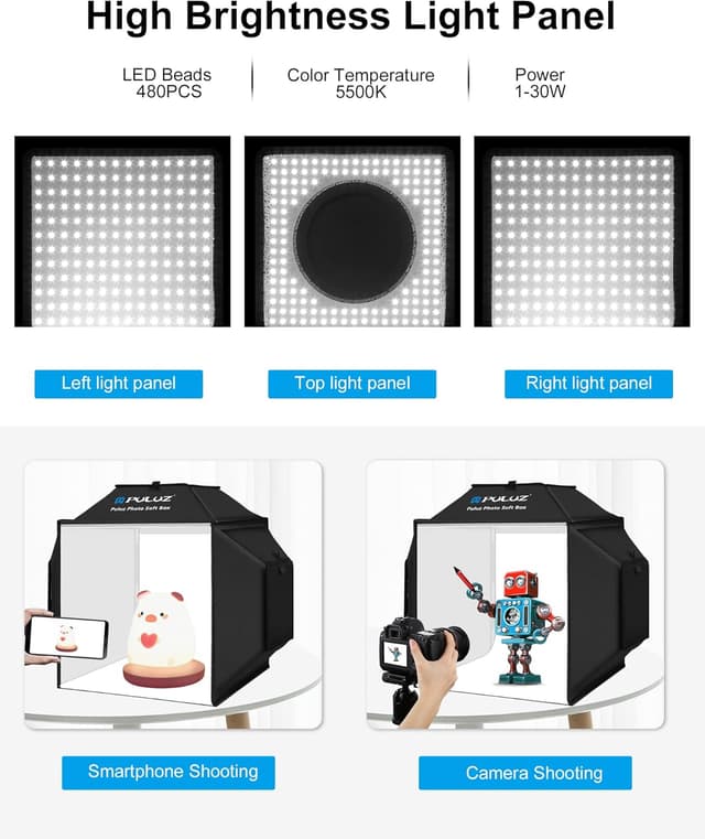 Thumbnail 3 de PULUZ 40×40 cm Fotostudio Set Lichtzelt für Produktfotos