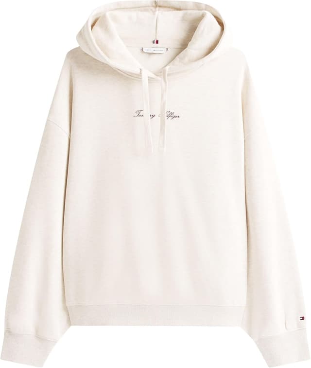 Detalle 2 de Tommy Hilfiger Damen Classic Script Fleece Hoodie (Kapuzensweatshirt) WW0WW47459