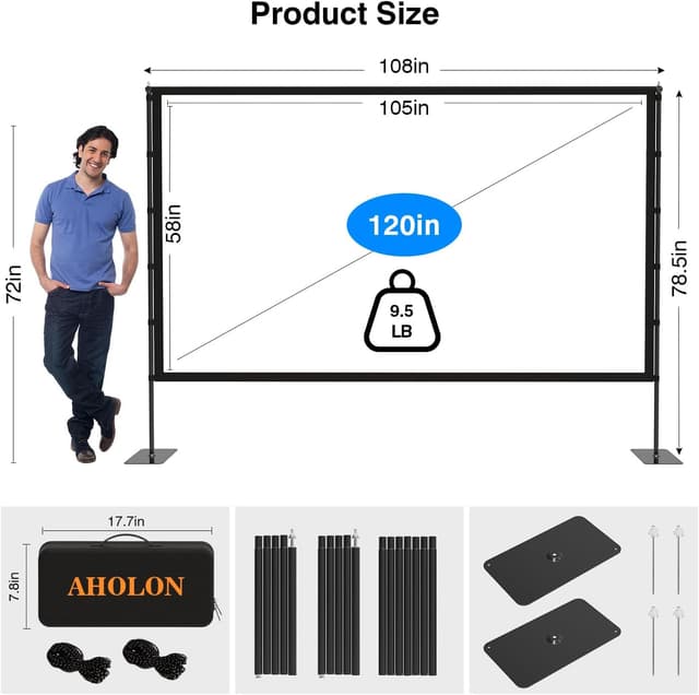 Thumbnail 6 de AHOLON Outdoor Projector Screen 120" 16:9