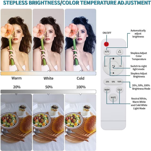 Detalle de LED Softbox Lighting Kit (3000K–6600K, 1–100% dimmable) — 2× 45W 50×70cm studio lights with remote