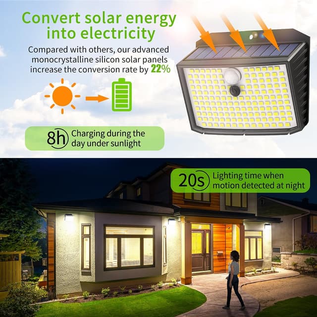 Detalle de CLAONER Solar Security Light 4-pack ☀