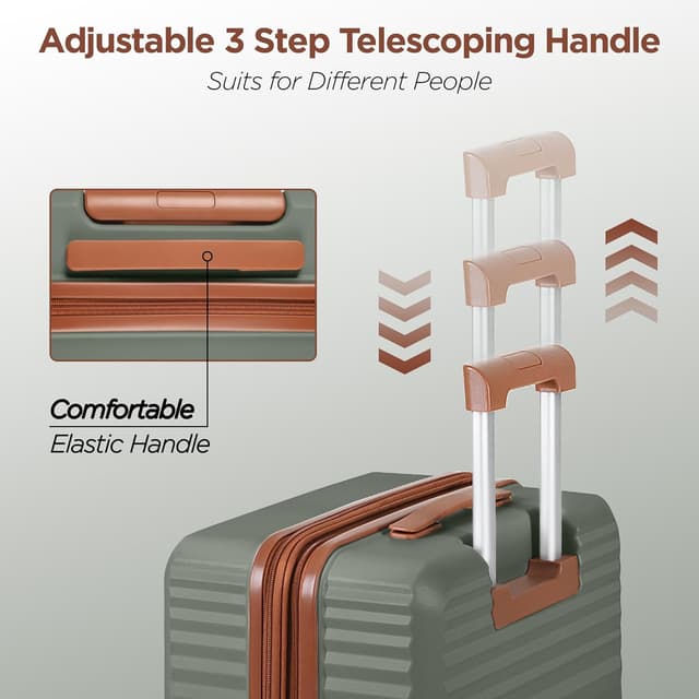 Thumbnail 4 de SHOWKOO Luggage Sets 3 Piece Expandable Suitcase 20%