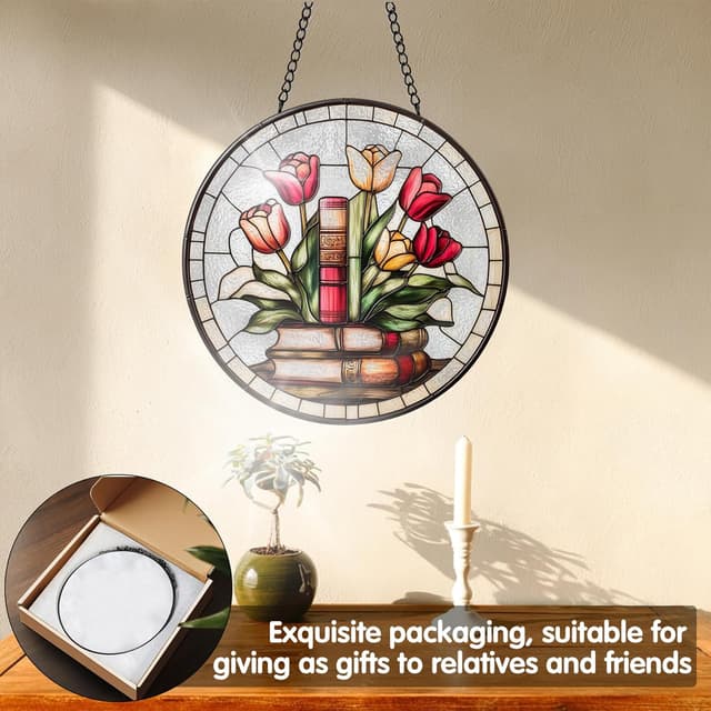 Detalle de Sonnenfänger 20x20 cm im Buntglas-Design