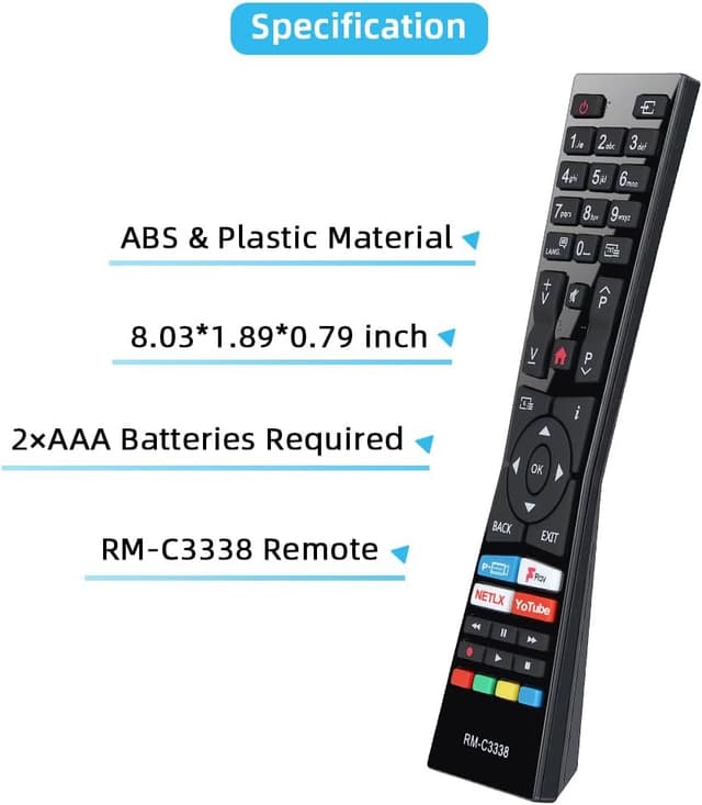 Thumbnail 6 de UNOCAR RM-C3338 universal remote for JVC TVs