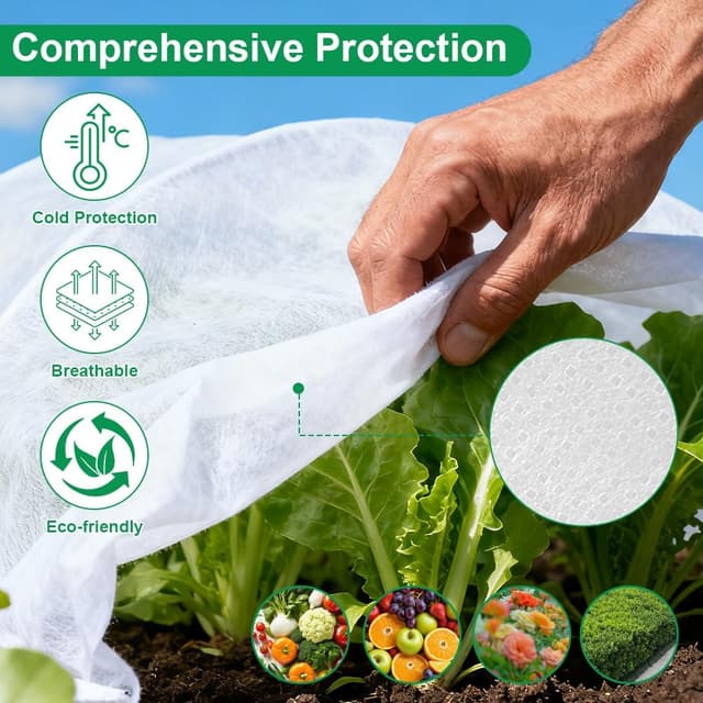 Detalle de AOOWU voile d’hivernage 2,5 x 10 m (30 g/m²) pour plantes et cultures