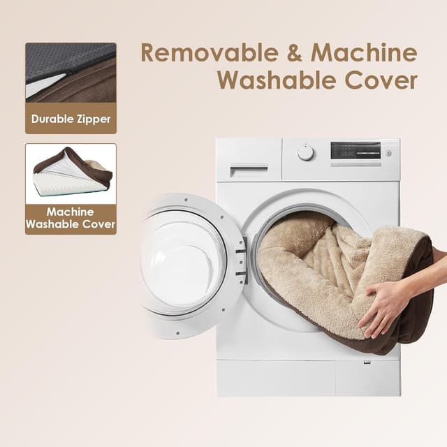 Detalle de EHEYCIGA Orthopädisches Hundebett Mittelgroße Hunde (91 x 68 x 17,5 cm) mit Memory Foam, waschbar und wasserdicht