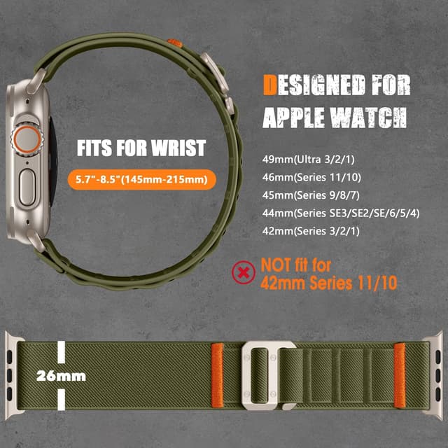 Thumbnail 4 de Bandletic Nylon Strap 26mm for Apple Watch Ultra