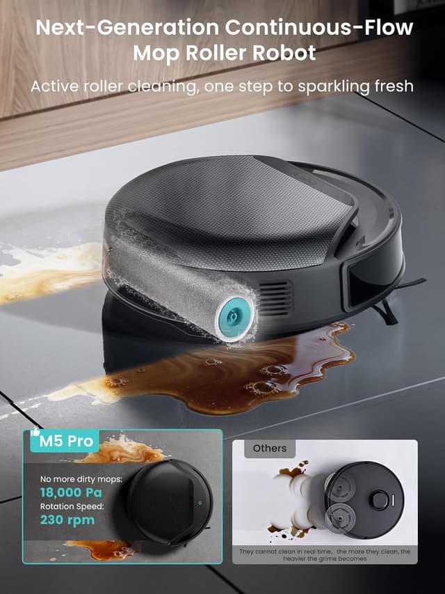 Detalle de Lefant M5 Pro robot vacuum 18000Pa