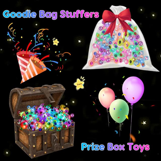 Detalle de 24PCS LED Light Up Fidget Spinner Rings (Glow Party Favor Rings) for Kids, Bulk for Classroom Prizes & Goodie Bags