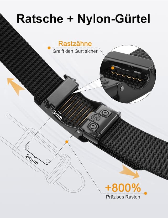 Detalle 2 de JUKMO Automatik Gürtel Nylon 3,8 cm