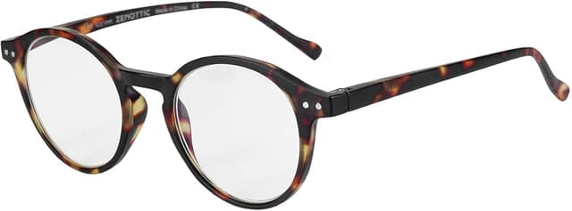 Detalle de ZENOTTIC Blaue-Licht-Blockieren-Brille mit rundem Retro-Rahmen (Leicht, Damen & Herren) – bis zu 90% Blaulicht-Blockierung