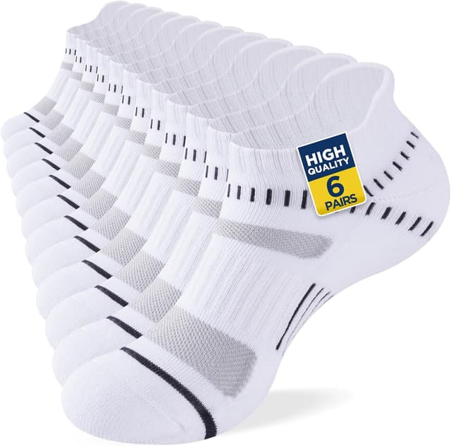 Detalle de Niofind Trainer Socks (6 Pairs) Cushioned Ankle Low Cut Sports Socks for Men & Women
