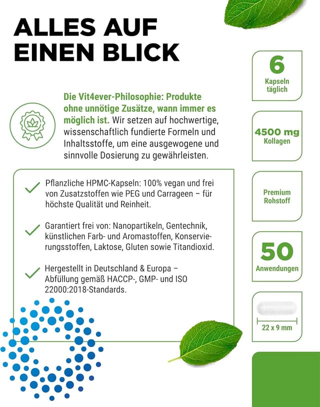 Detalle 2 de vit4ever Collagen 300 Kapseln Hochdosiert