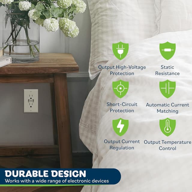 Thumbnail 6 de TOPGREENER 3-Port USB Wall Outlet 15A 🔌