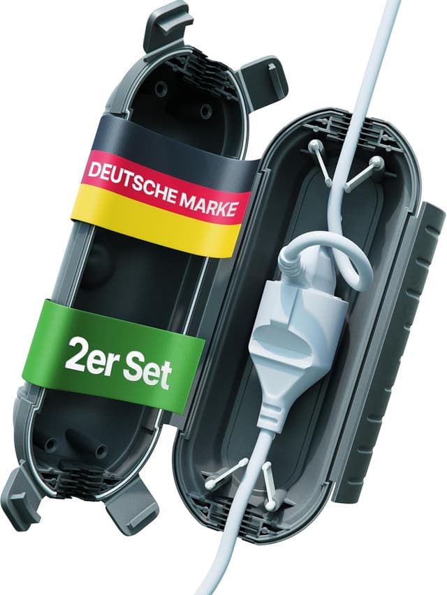 Detalle de Adlerfokus Kabelbox wasserdicht IP44 „Safe Box“ (2 Stück) – Outdoor-Sicherheitsbox für Steckverbindungen