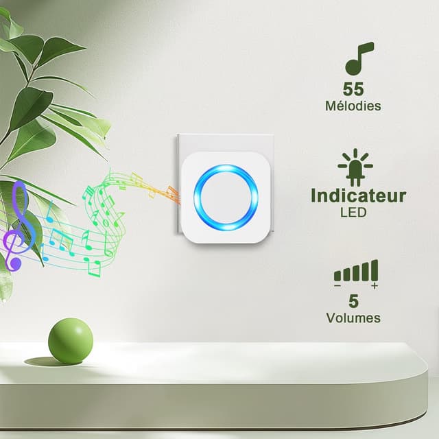 Thumbnail 2 de SURFOU Sonnette sans Fil 400M 📯