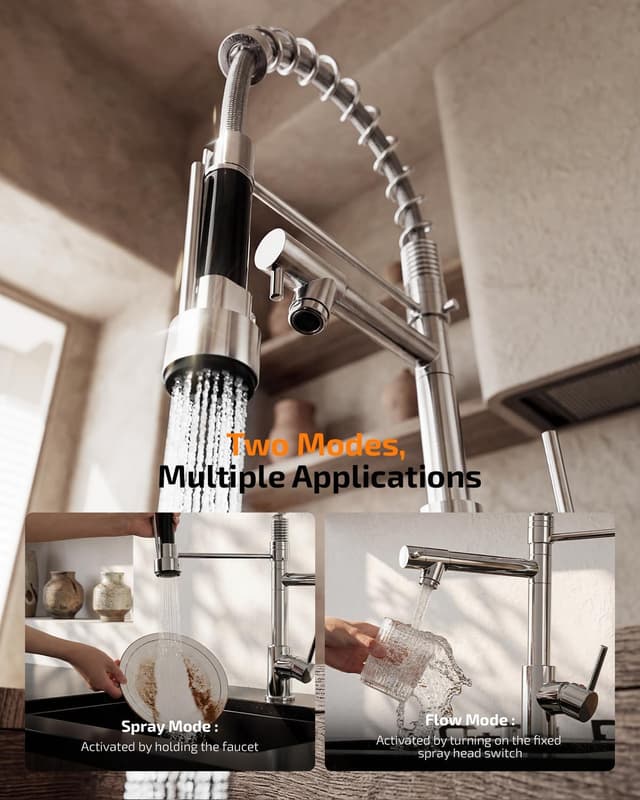 Detalle de Cobbe kitchen tap 360° swivel chrome