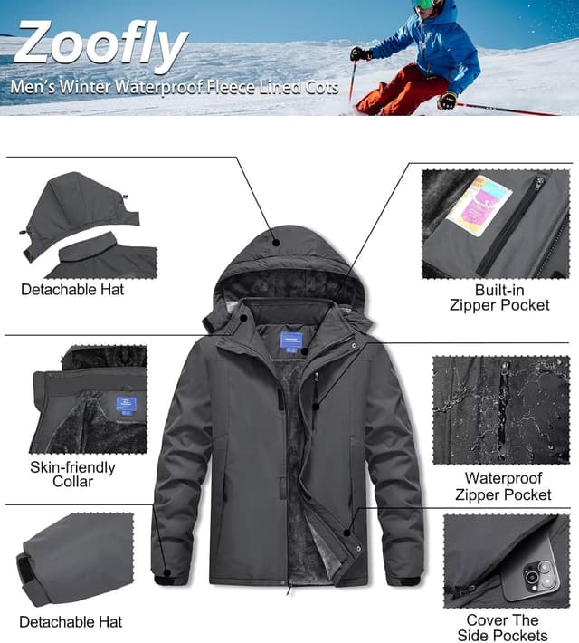 Detalle 1 de Zoofly Winterjacke Herren 10.000 mm