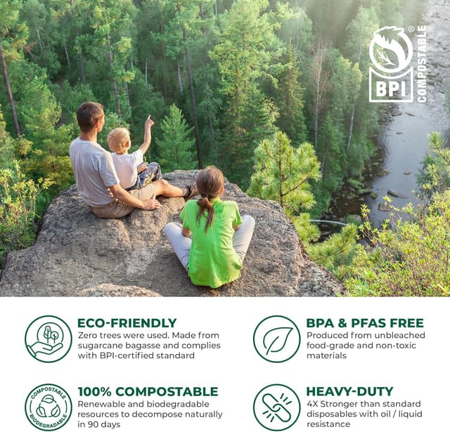 Thumbnail 6 de Freshware Compostable 8x8" Clamshell 🍱