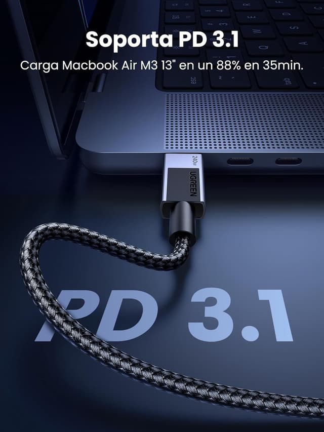Thumbnail 2 de UGREEN Cable USB C PD3.1 240W 🚀 Carga Rápida 2M