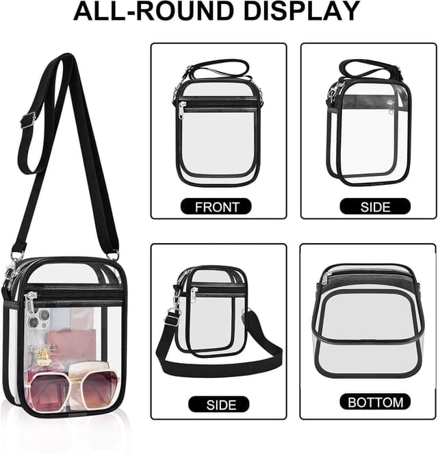 Detalle de UEASE Clear Stadium-Approved Crossbody Bag for Women (Transparent Event Bag)
