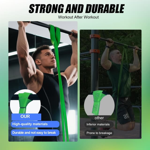 Detalle de WHATAFIT Resistance Bands Pull Up Assist Bands Set with Handles (5-Level Progressive System)